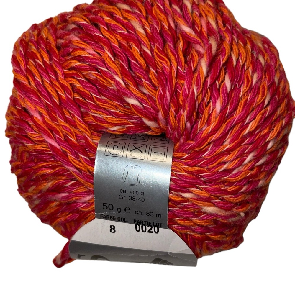 Lana Grossa Presto Basics Worsted Cotton Blend Yarn Twist 8 Red Orange Purple
